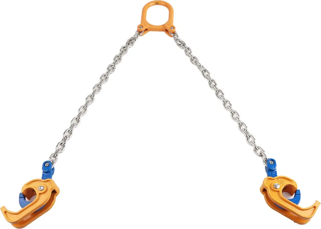 Élingue de levage pour fûts avec chaîne robuste 500kg, pinces de serrage