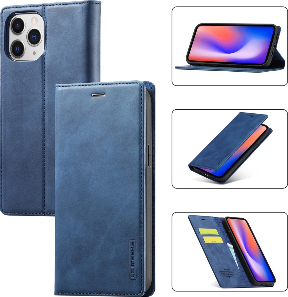 iPhone 11 Pro Hülle, Standfunktion Kartenfach Wallet Leder Schutzhülle für iPhone 11 Pro Blau