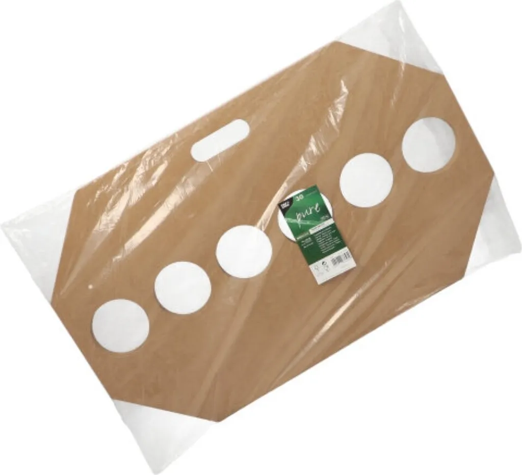 Support Gobelet Vente à Emporter 6 Emplacements en Carton Marron 30u - 2
