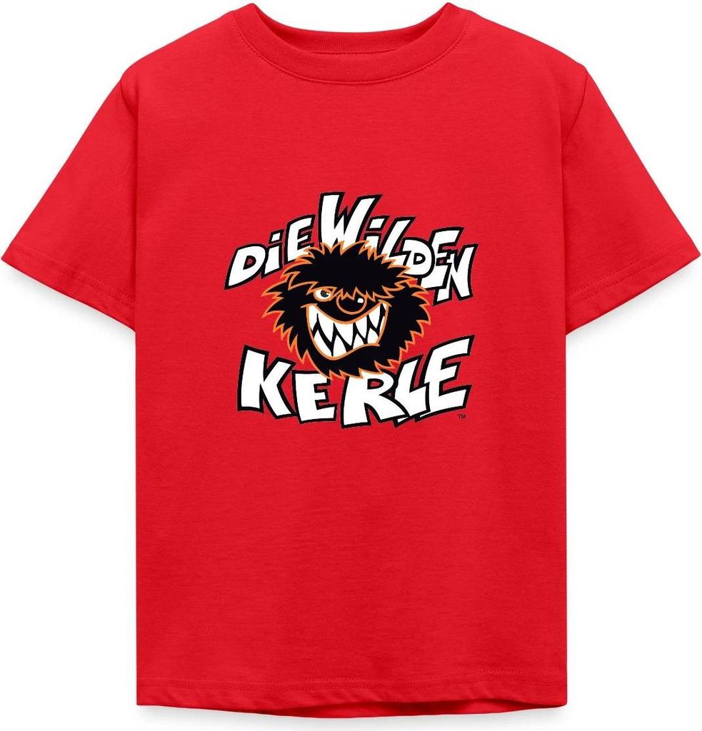 Spreadshirt Die Wilden Kerle Logo Kinder T-Shirt, 98/104 (3-4 Jahre), Rot