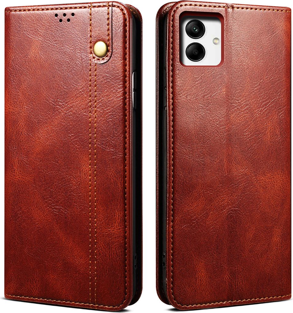 Galaxy A04 Hülle, Leder Flip Brieftasche Schutzhülle mit Standfunktion für Samsung Galaxy A04 4G Rot