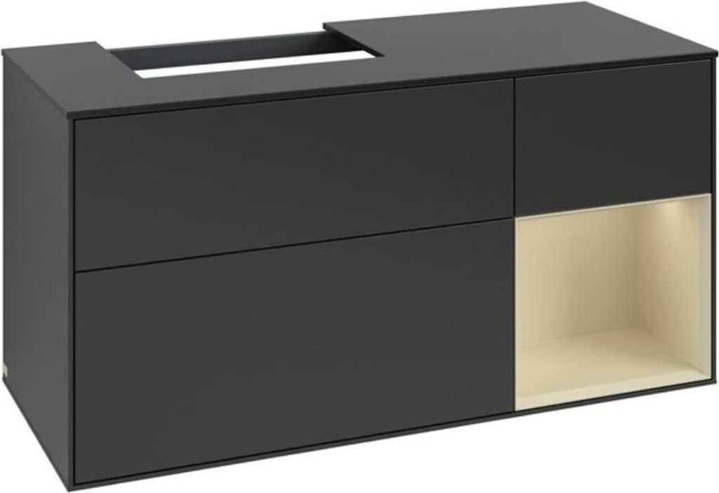 V&B Waschtischunterschrank Finion 120cm, Pl b m, Rg r si G m La, bla m Lac