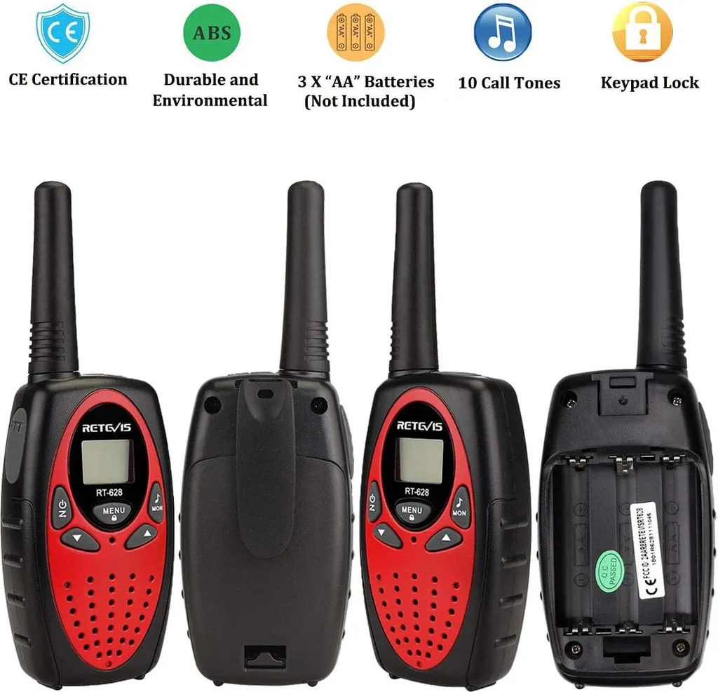 Retevis Radios Rt628 Walkie Talkie Retevis RT628 Rosso - Set 4 Radio Outdoor per Bambini