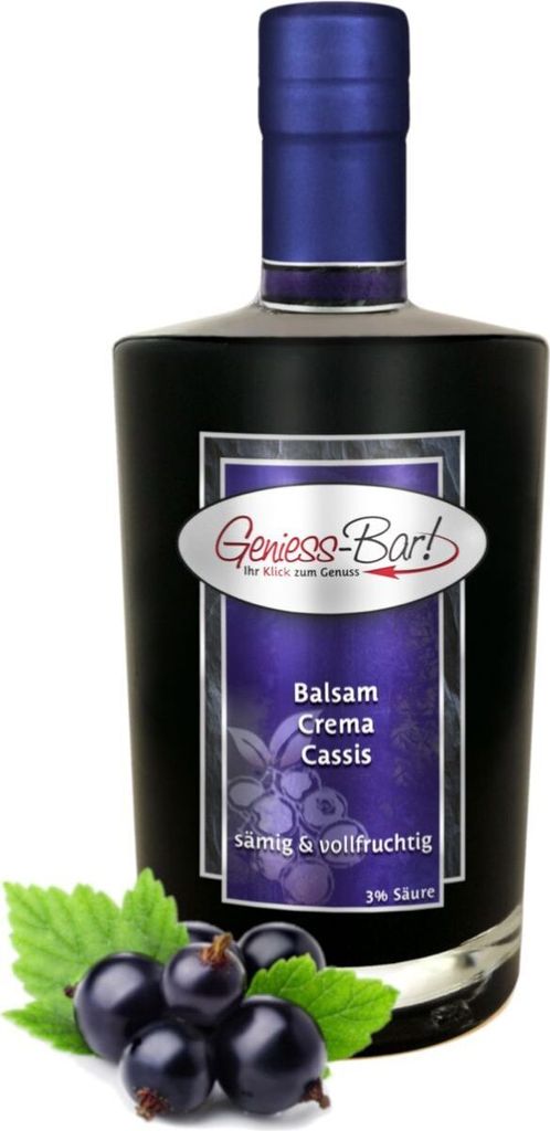 Balsamico Creme Cassis 0,35L 3% Säure mit original Crema di Aceto Balsamico di Modena IGP