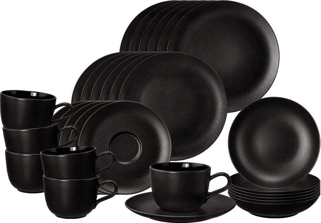 Seltmann Weiden Liberty Velvet Black Kombiservice 30-teilig