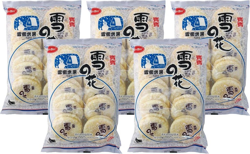 [ 5x 150g ] BIN BIN Reiscracker mit Zucker / Snow Rice Produktbild 