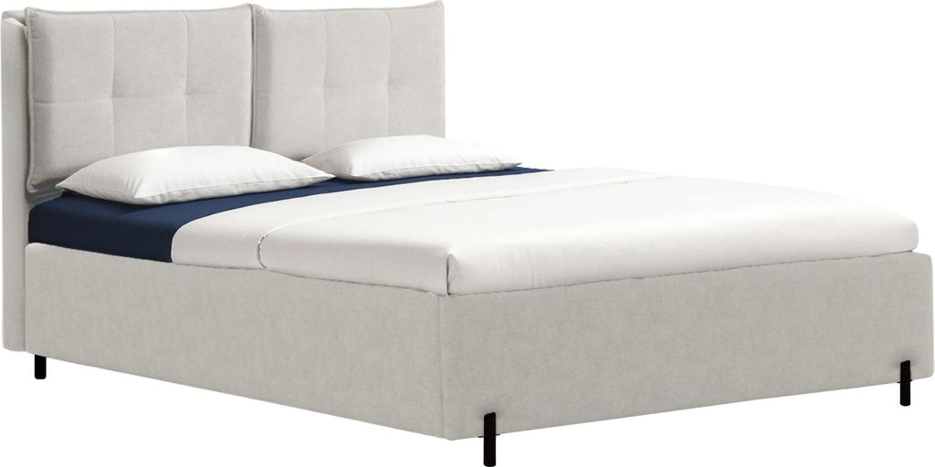 Selsey Belleo – Polsterbett 180x200 mit klappbaren Rückenkissen, wasserfester Chenille und Stauraum, Graubeige