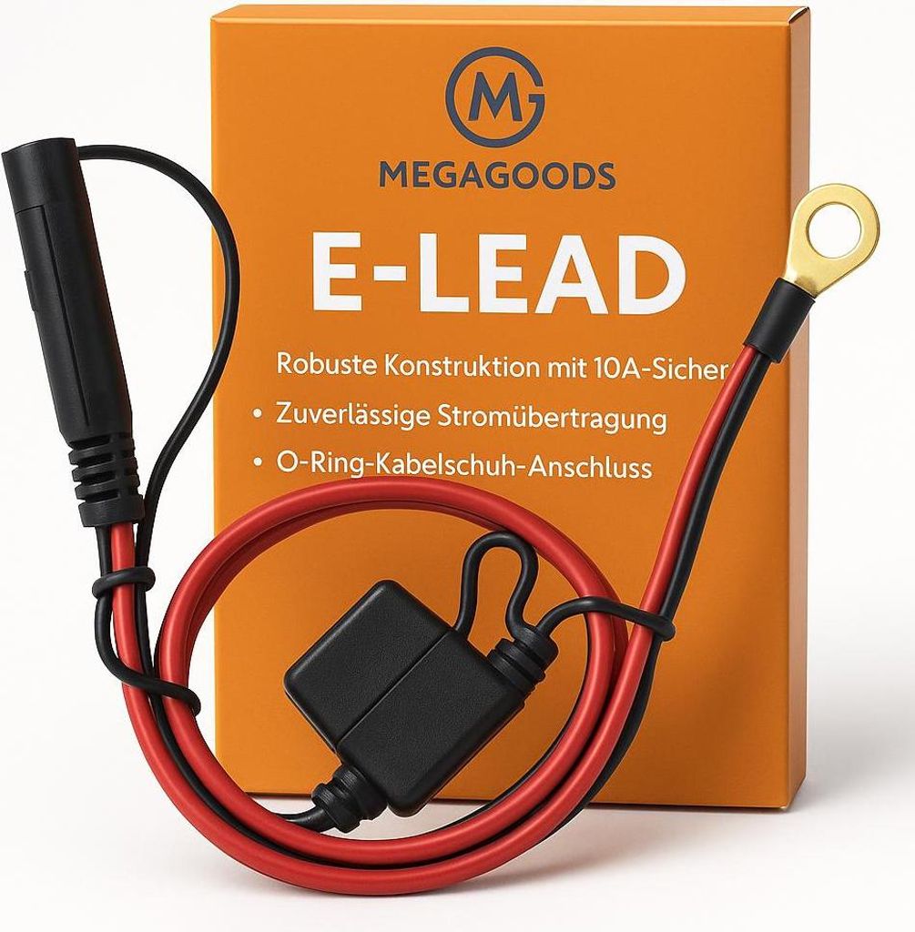 Ladekabel Motorrad Batterie SAE Schnellverbinder 10A Sicherung DE.