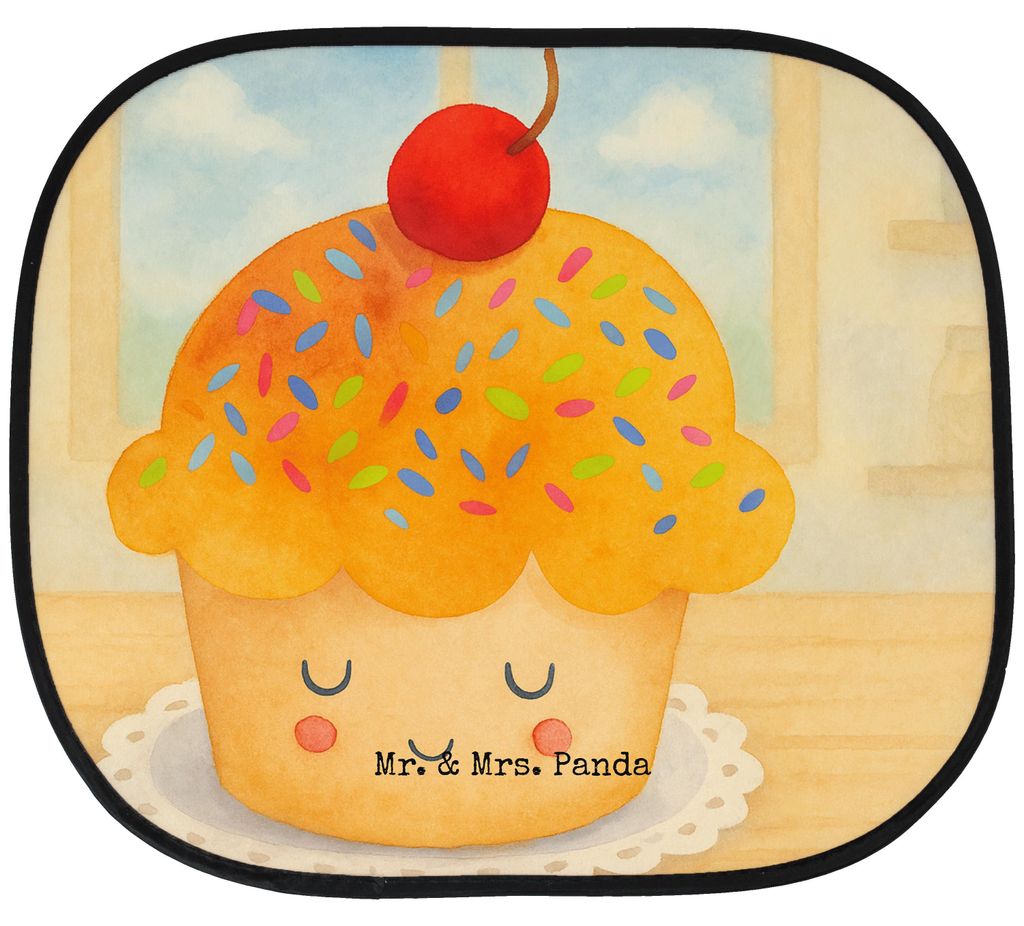 Mr. & Mrs. Panda Auto Sonnenblende Cupcake Design - Weiß - Geschenk, blendschutz, Autoscheiben Sonnenschutz, für, Cupcakes, Muffin, saugnapf, Lus...