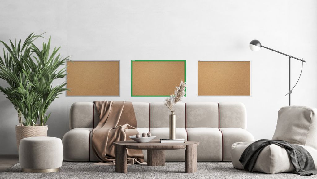 Korková nástěnka v barevném dřevěném rámu 90x60 cm – Modrá Obrázek produktu 6