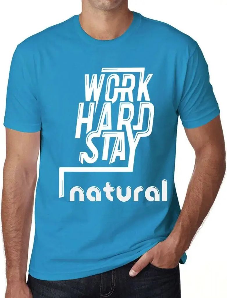 Herren Grafik T-Shirt Hart arbeiten und bleiben – Work Hard Stay – Öko-Verantwortlich Vintage Jahrgang Kurzarm Lustige Druck Geburtstag Gesche...