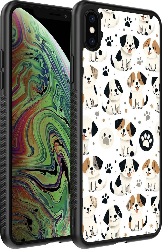 Smartphonica Handyhülle für iPhone Xs Max mit Hundedruck - TPU Rückseite Fall Hunde Design