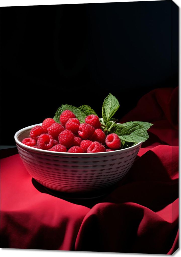 Bild 70x100cm Himbeerschale