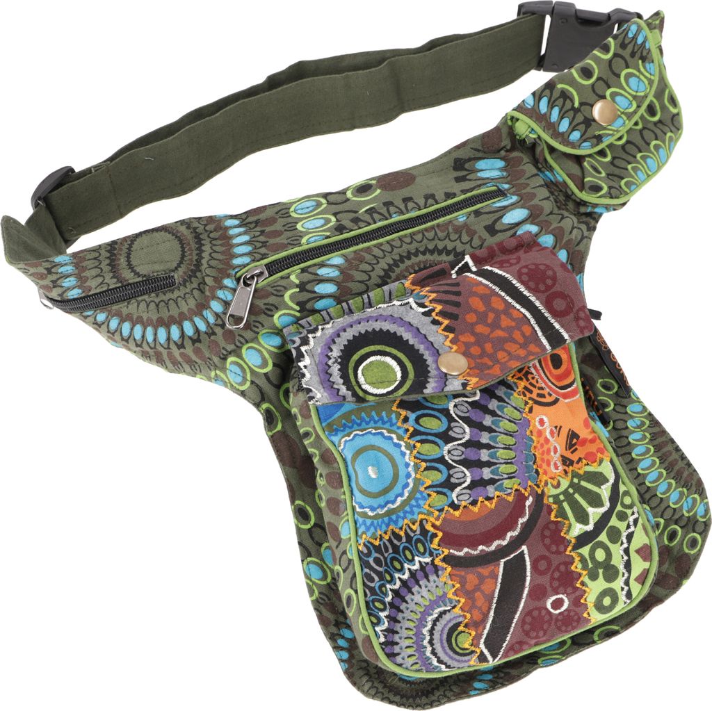 Stoff Sidebag & Patchwork Hüfttasche, Goa Gürteltasche, Produktbild 