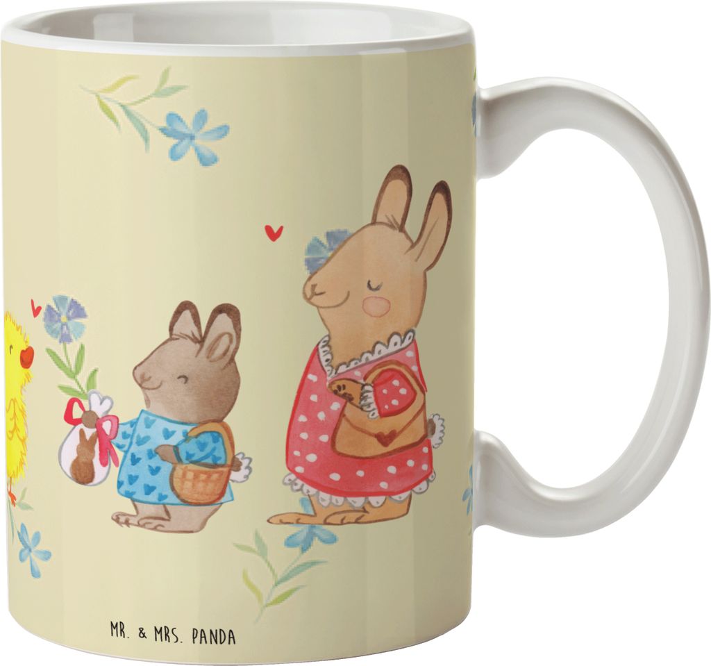 Mr. & Mrs. Panda Plastikbecher Ostern Geschenke - Blumig - Geschenk, Kinderbecher, Trinklernbecher, Ostereier, Osterhase, Reisebecher, Camping Tass...