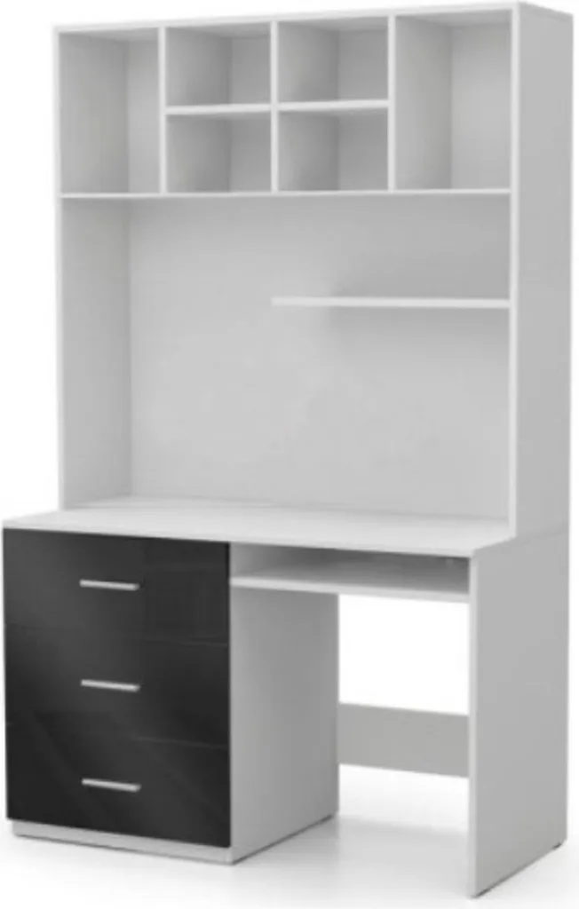 Bureau noir brillant pour chambre d'enfant style moderne - 100x50 cm