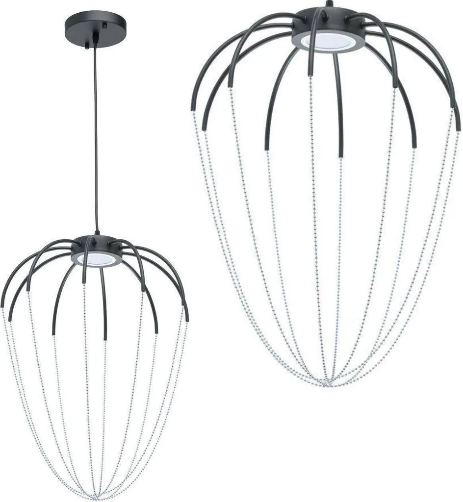 Lampe Suspendue Noire Toolight APP1476 en Acier au Style Loft Scandinave