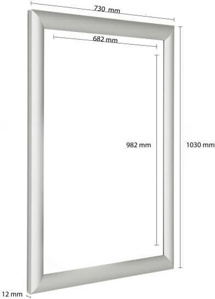 FireProtection-Klapprahmen 25mm Gehrung 500x700mm silber
