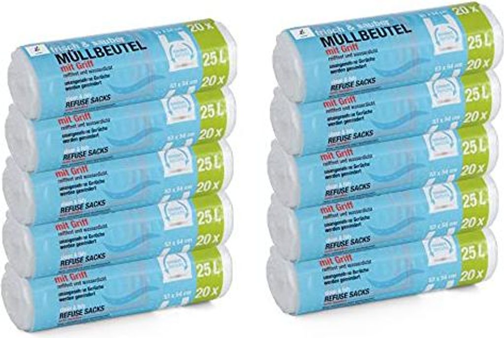 Müllbeutel 25 Liter | 10 Rollen à 20 Stück (200 Stück) | Produktbild 