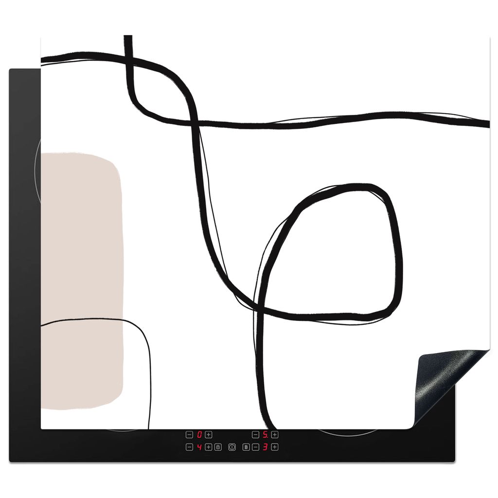 KitchenYeah Herdabdeckplatte Abstrakt - Pastell - Minimalismus , 60x52cm, Küche Deko, Glaskeramikkochfeld Herdabdeckung, Abdeckplatte fùr Kochfeld