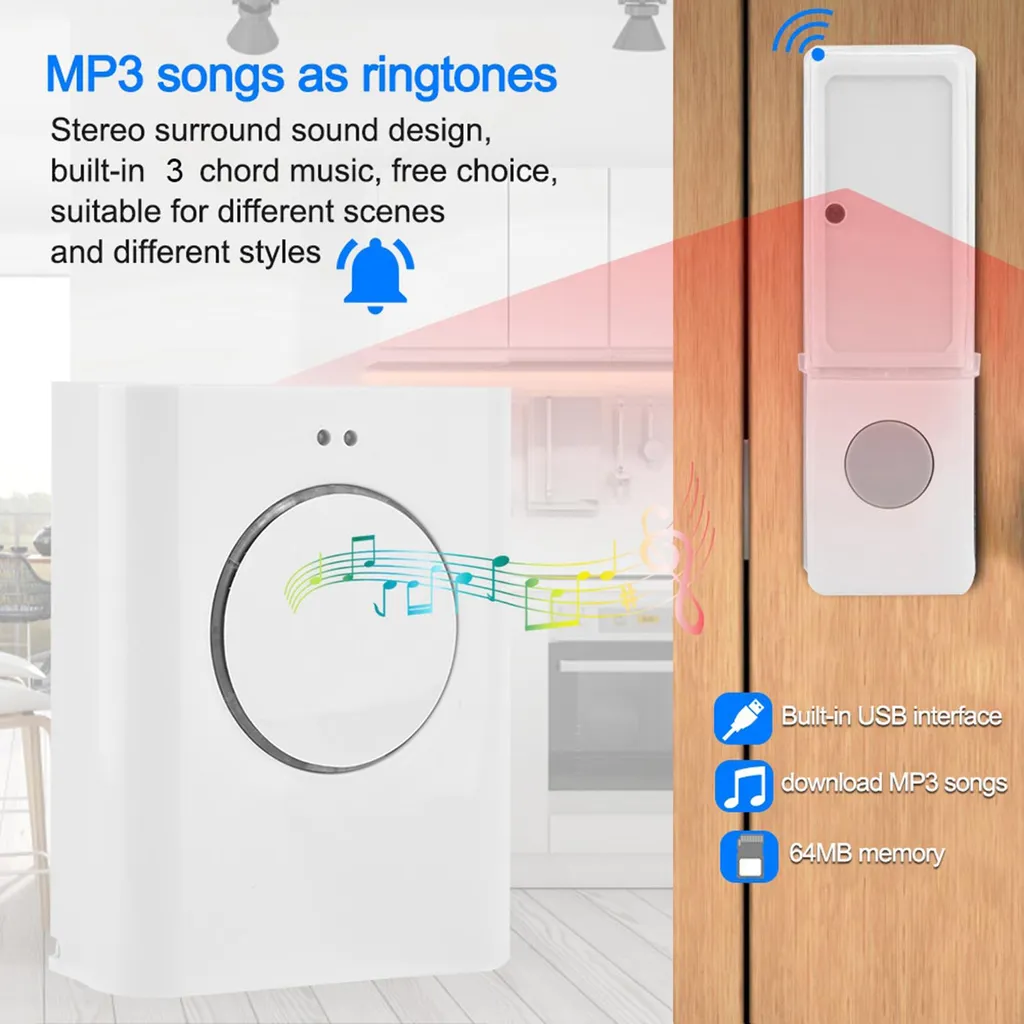 Sonnette Connectée avec Son Surround Stéréo sans Fil Haute Qualité
