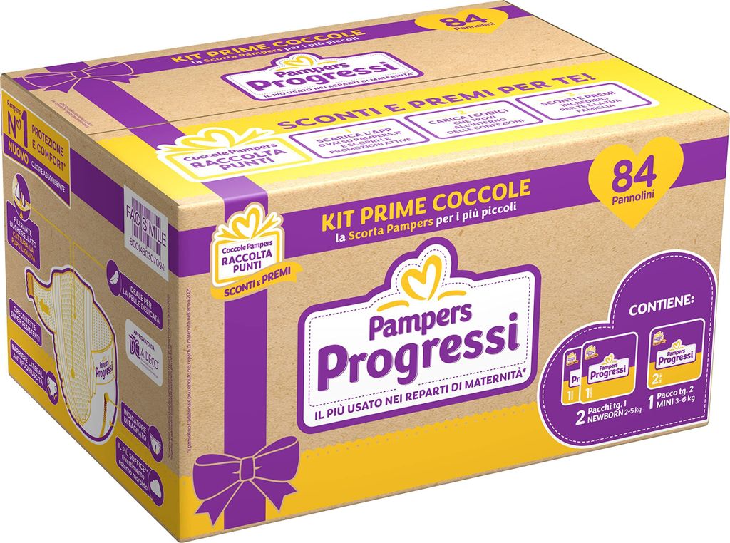 Pampers Progressi Primi Giorni Windeln Zwei Packungen Größe Produktbild 