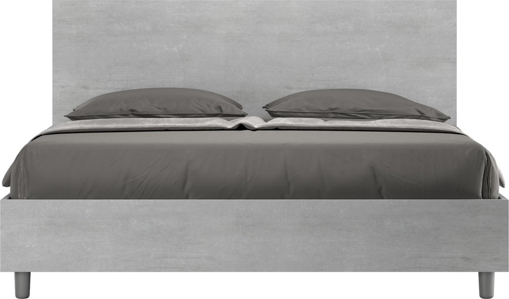 ITYHOME - Gepolstertes Bett mit Lattenrost 160x190 Zement New Egos
