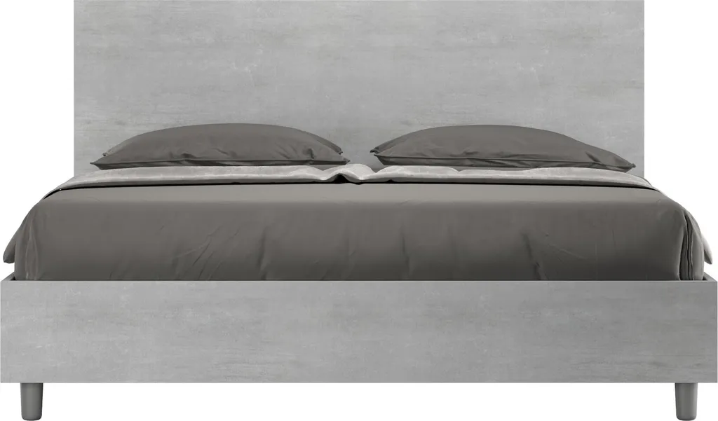 Lit 160x190 Gris Béton New Egos ITYHOME : Design Robuste et Durable