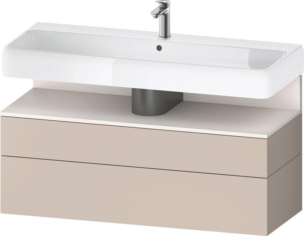 Duravit Qatego Waschtischunterbau, 1 Auszug und 1 Schublade, 1190x470x590mm, Nische Weiß Supermatt, QA4396084910010