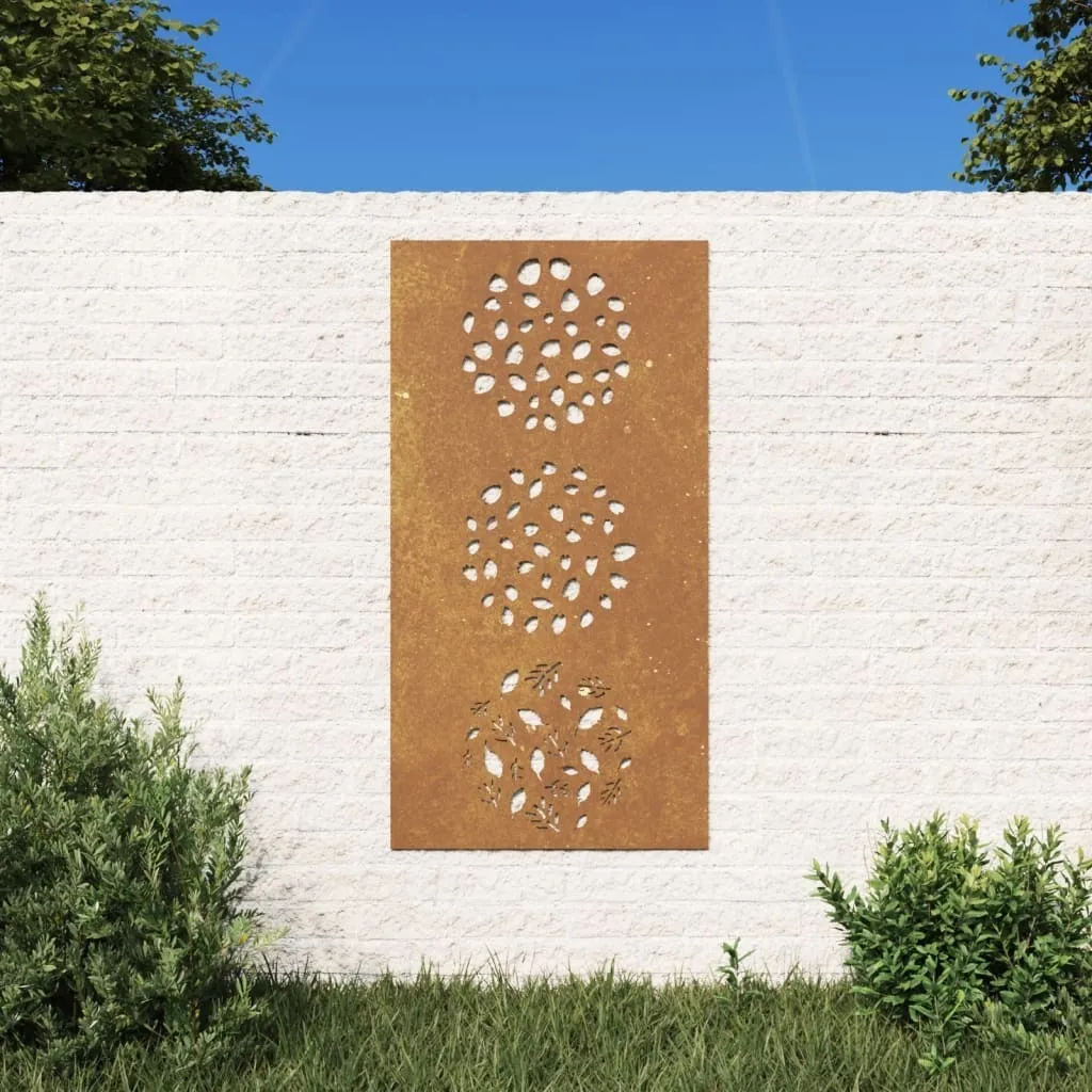 Pannello Decorativo Foglia Acciaio Corten 105x55 cm Outdoor Wall Art