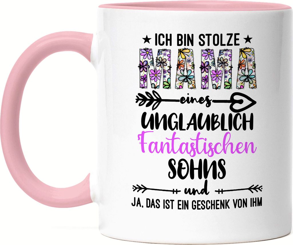 Ich bin stolze Mama Tasse Rosa Muttertag Geschenk Idee Sohn Mutter Geburtstag