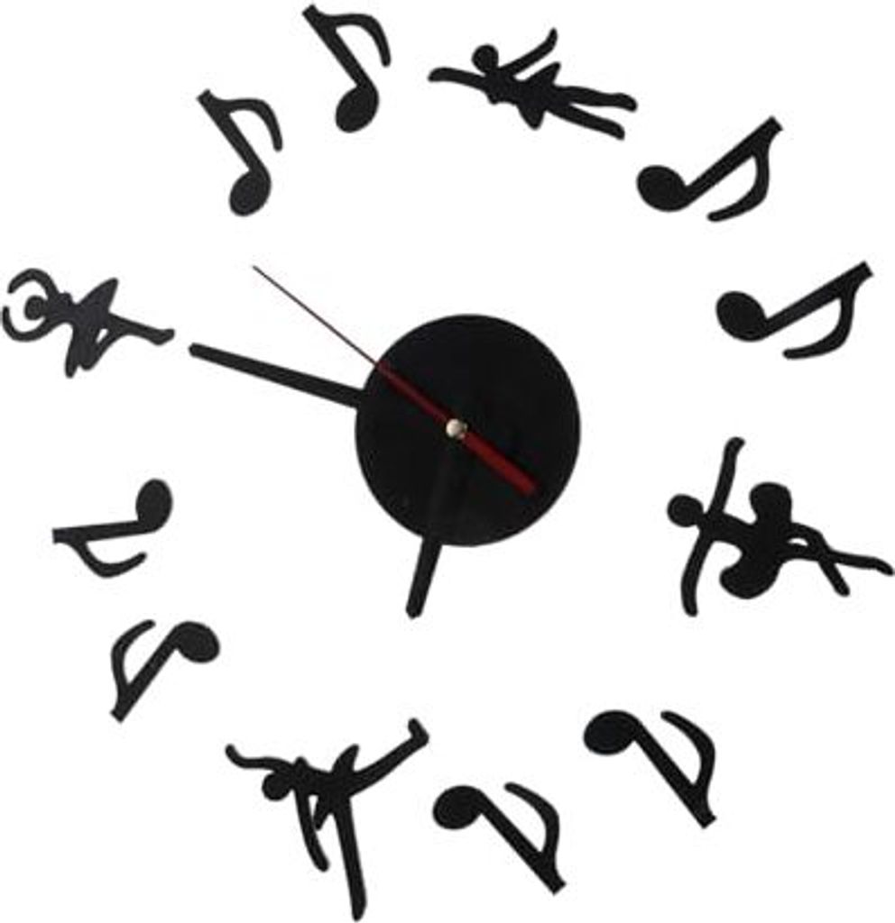 1 Stück Musik Note Wall Clock Home Decor Office Dekoration Aufkleber Trendy Interieur Digital DIY HOMEMAD 3D