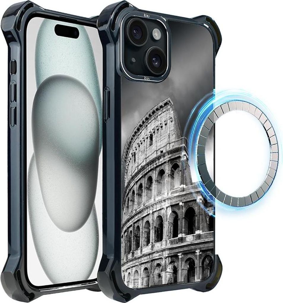 Hülle für iPhone 15 IBIZU DropGuard Ultra mit MagSafe, Noir City, Colosseum
