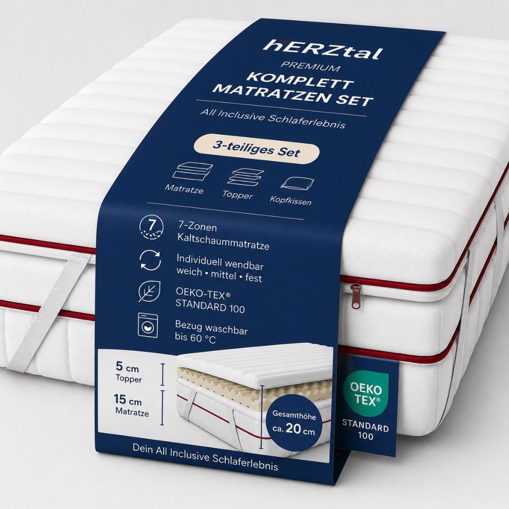 Matratze 90x200 H2-H4 - Matratzenset - Höhe 20cm Produktbild 