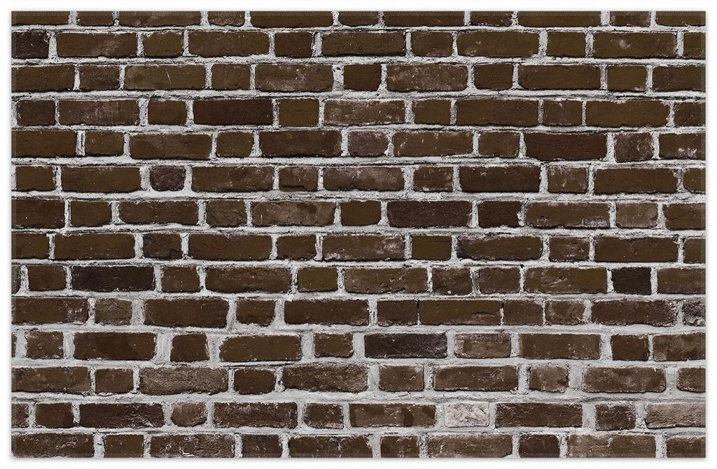 Wallario Premium Teppich, Größe 90 x 140 cm, Ziegelsteinwand in braun - Backsteine