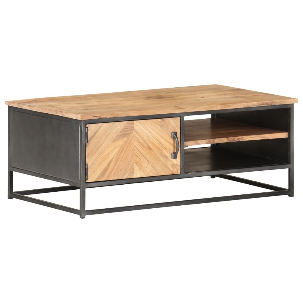 The Living Store Couchtisch 90x50x35 cm Massivholz Akazie