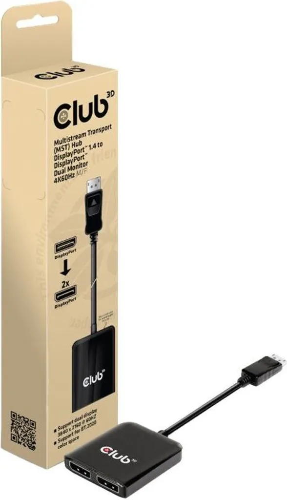 Hub MST DisplayPort 1.4 avec Support Dual 4K 60Hz et Technologie HDR