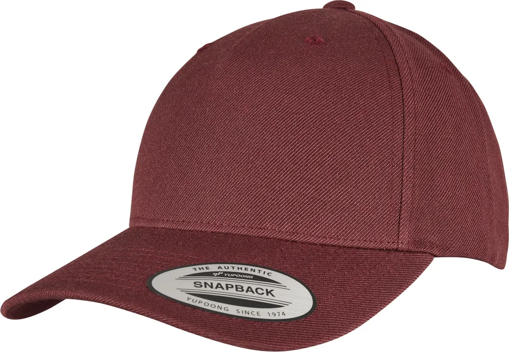 FLEXFIT 5789M | YP Classics 5-Panel Premium Curved Visor Snapback Cap - Colore: Maroon - Taglia: Taglia unica