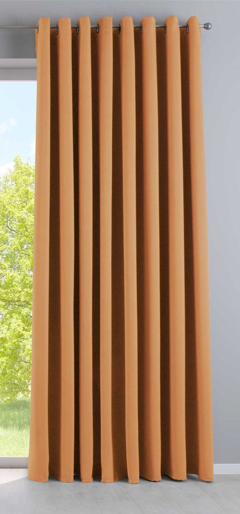 Vorhang Blickdicht »NewYork« Orange HxB 245x295 cm 1er-Pack Thermo-Gardine Verdunkelungsvorhang Blackout Ösen schalldämmend UV-Schutz Raffhalte...