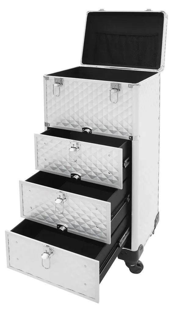 Mallette cosmétiques rigide 3 tiroirs - Vanity case cuir PU de voyage