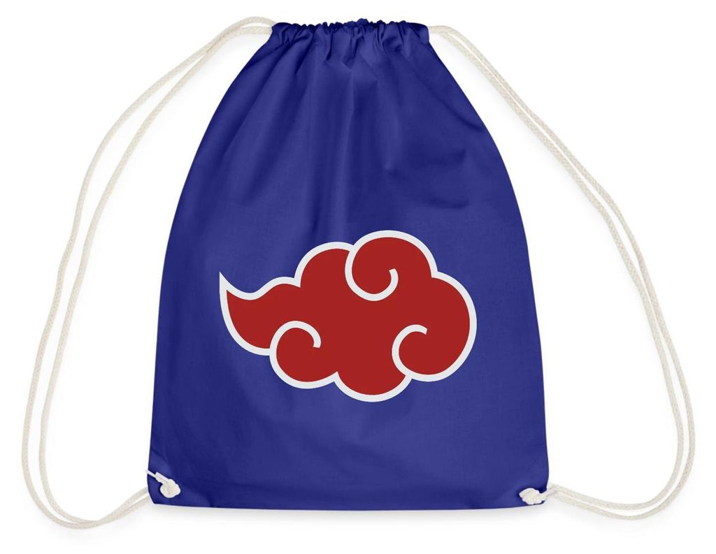 Spreadshirt Naruto Shippuden Akatsuki-Wolke Turnbeutel, One size, Königsblau
