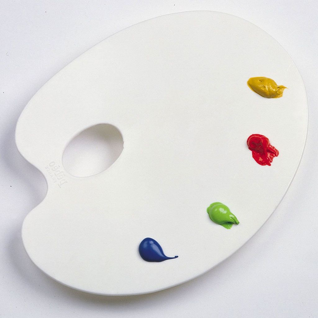 Ovale Palette aus Kunststoff zum Malen