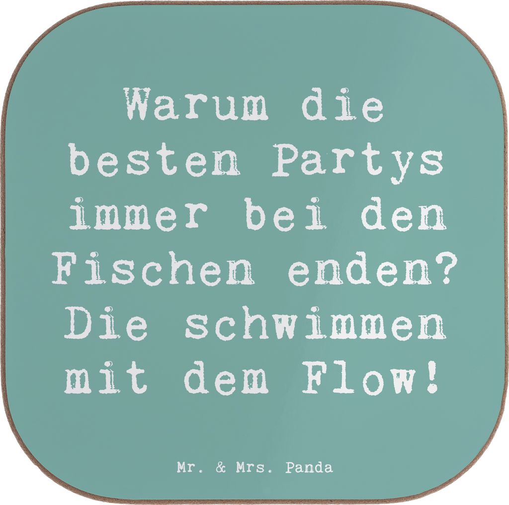 Mr. & Mrs. Panda Getränkeuntersetzer Spruch Fische Flow Spaß - Meeresbrise - Geschenk, Coaster, Geschenke Sternzeichen, Party, Tierkreiszeichen, ...