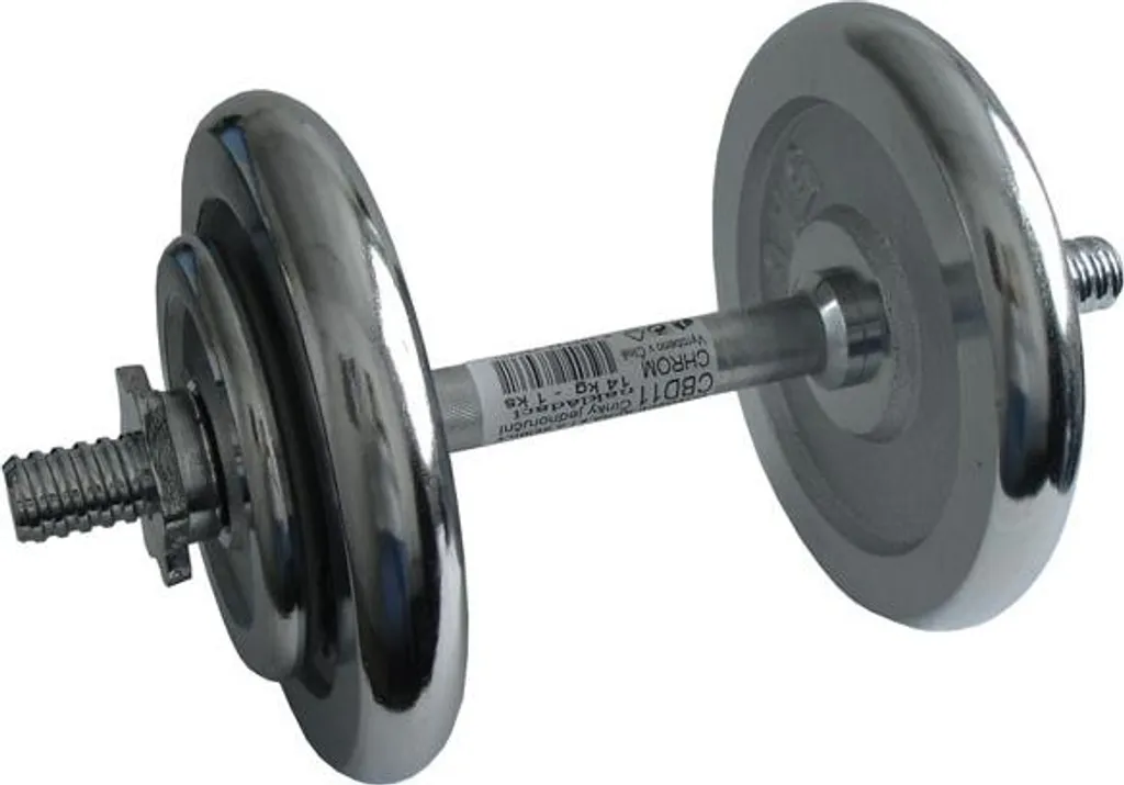 Haltère 14 kg ACRA anti-glisse de 25 mm pour éviter les chutes de disques