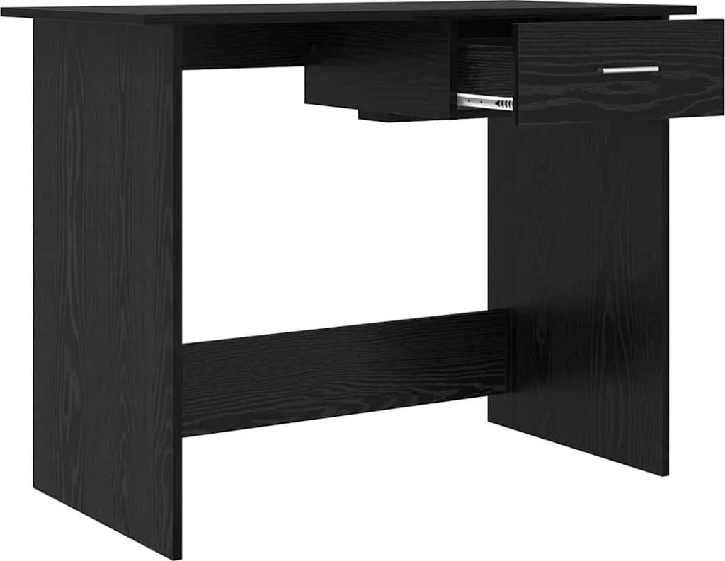 Maison Exclusive - Scrivania con contenitore effetto rovere nero 100 x 50 x 76 cm - 5