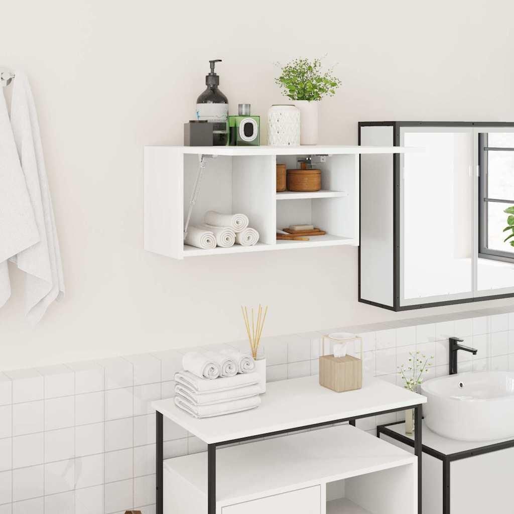 Armoire murale de salle de bain Blanc 60x25x30 cm Bois Image du produit 