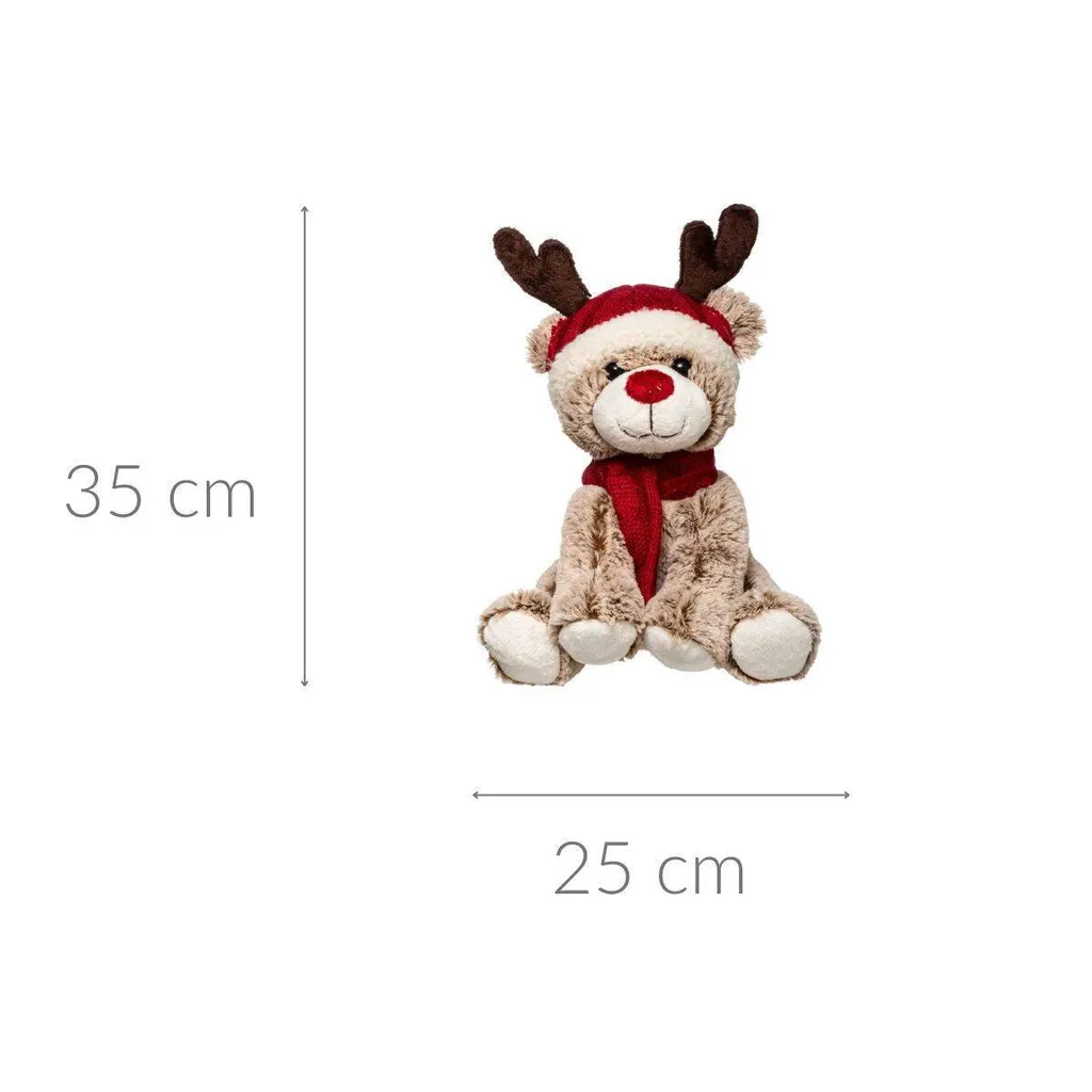 Peluche de renne de Noël 35cm - Jouet doudou pour enfant de qualité