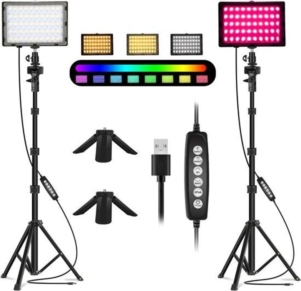 Éclairage LED RGB 5500K dimmable pour photo et vidéo haute précision