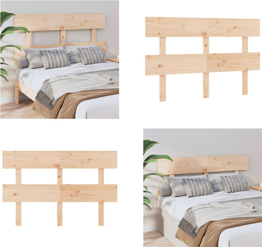 vidaXL Kopfteil 164x3x81 cm Massivholz Kiefer - Kopfteil - Kopfteile - Bettkopfteil - Holzkopfteil