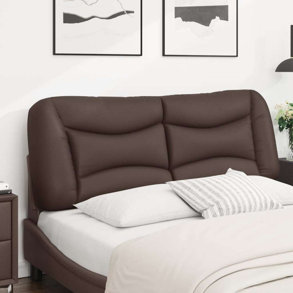 Möbel Bettkopfteil Moderner design - Kopfteil fürs Bett --Kissen "Hvar" Braun 140 cm Kunstleder Top5351878
